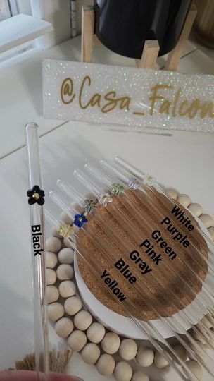 Flower Glass Straw